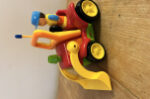 Kids Plastic Toy Tractor with Driver Figure – Colorful Construction Farm Vehicle - Image 2