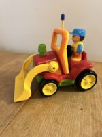 Kids Plastic Toy Tractor with Driver Figure – Colorful Construction Farm Vehicle
